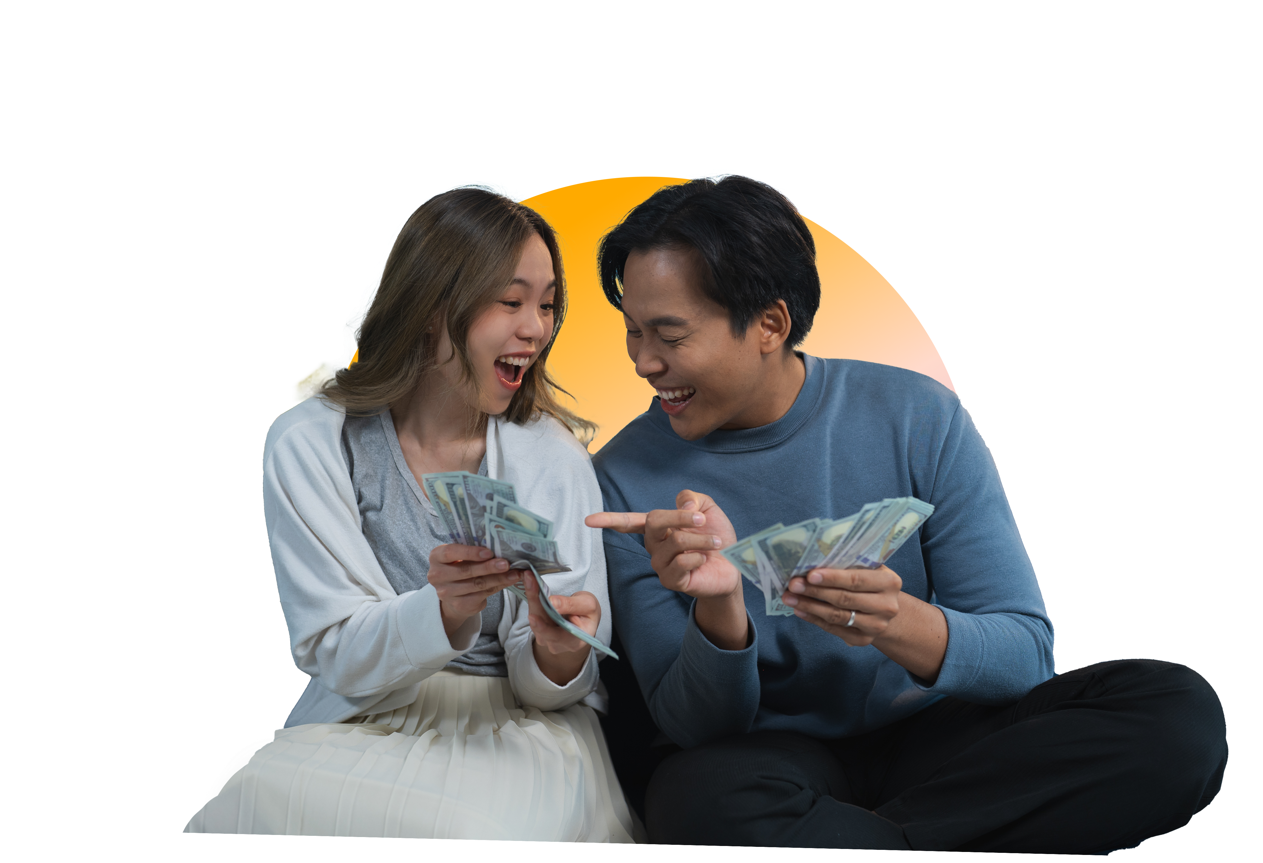 Happy customer with savings